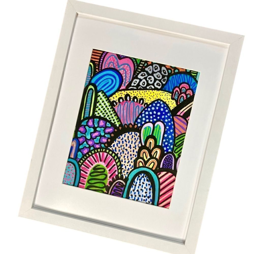 Custom One of a Kind Neon Rainbow Abstract Painting Original Artwork - Picture 6 of 13